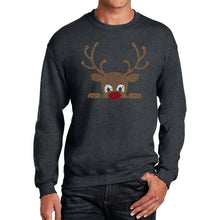 Load image into Gallery viewer, Peeking Reindeer - Men's Word Art Crewneck Sweatshirt