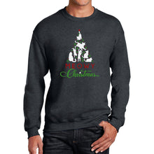 Load image into Gallery viewer, Meowy Christmas Tree - Men&#39;s Word Art Crewneck Sweatshirt