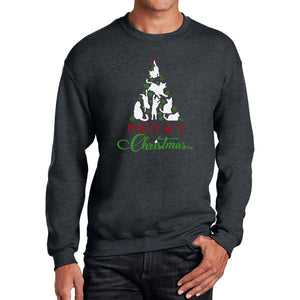 Meowy Christmas Tree - Men's Word Art Crewneck Sweatshirt