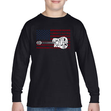 Load image into Gallery viewer, America Rocks - Boy's Word Art Long Sleeve T-Shirt
