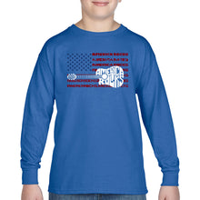 Load image into Gallery viewer, America Rocks - Boy's Word Art Long Sleeve T-Shirt