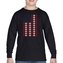 Load image into Gallery viewer, Soccer Flag - Boy's Word Art Long Sleeve T-Shirt