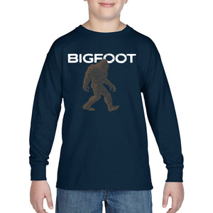 Bigfoot - Boy's Word Art Long Sleeve T-Shirt