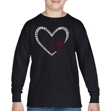 Load image into Gallery viewer, Blessed Heart - Boy's Word Art Long Sleeve T-Shirt