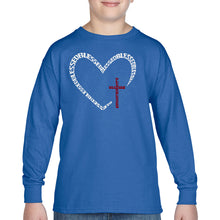 Load image into Gallery viewer, Blessed Heart - Boy's Word Art Long Sleeve T-Shirt