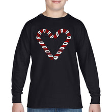 Load image into Gallery viewer, Candy Canes - Boy's Word Art Long Sleeve T-Shirt