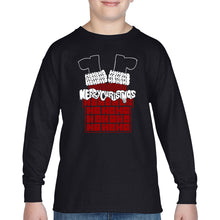 Load image into Gallery viewer, Chimney Santa - Boy's Word Art Long Sleeve T-Shirt