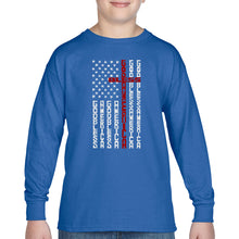 Load image into Gallery viewer, Cross Flag - Boy&#39;s Word Art Long Sleeve T-Shirt