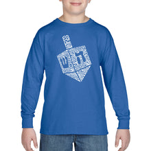 Load image into Gallery viewer, Hanukkah Dreidel - Boy&#39;s Word Art Long Sleeve T-Shirt