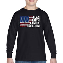 Load image into Gallery viewer, Faith Flag - Boy's Word Art Long Sleeve T-Shirt