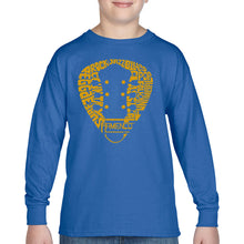 Load image into Gallery viewer, Guitar Pick Genres - Boy's Word Art Long Sleeve T-Shirt