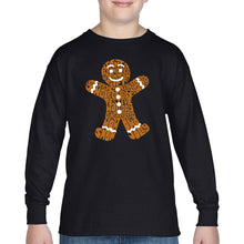 Load image into Gallery viewer, Gingerbread - Boy's Word Art Long Sleeve T-Shirt