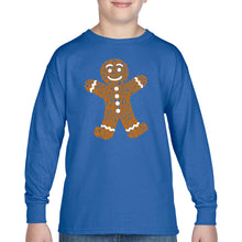 Load image into Gallery viewer, Gingerbread - Boy's Word Art Long Sleeve T-Shirt