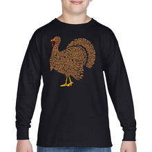 Load image into Gallery viewer, Thankgiving Turkey - Boy's Word Art Long Sleeve T-Shirt
