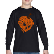 Load image into Gallery viewer, Evil Pumpkin - Boy's Word Art Long Sleeve T-Shirt