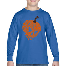 Load image into Gallery viewer, Evil Pumpkin - Boy's Word Art Long Sleeve T-Shirt