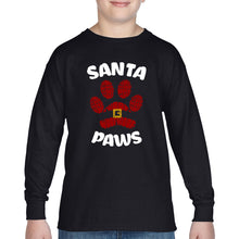 Load image into Gallery viewer, Santa Paws - Boy's Word Art Long Sleeve T-Shirt