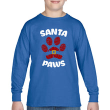 Load image into Gallery viewer, Santa Paws - Boy's Word Art Long Sleeve T-Shirt