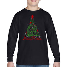 Load image into Gallery viewer, Holiday Christmas Tree - Boy's Word Art Long Sleeve T-Shirt