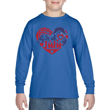 Load image into Gallery viewer, Boy&#39;s Word Art Long Sleeve - July 4th Heart