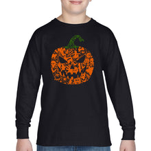 Load image into Gallery viewer, Halloween Pumpkin - Boy's Word Art Long Sleeve T-Shirt