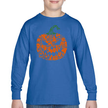 Load image into Gallery viewer, Halloween Pumpkin - Boy's Word Art Long Sleeve T-Shirt