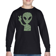 Load image into Gallery viewer, Peace Alien - Boy's Word Art Long Sleeve T-Shirt