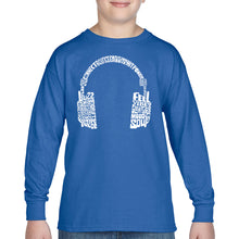 Load image into Gallery viewer, Mood Headphones - Boy's Word Art Long Sleeve T-Shirt