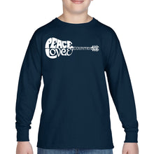 Load image into Gallery viewer, Peace Love Country  - Boy&#39;s Word Art Long Sleeve