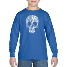 Load image into Gallery viewer, Rock n Roll Skull - Boy&#39;s Word Art Long Sleeve T-Shirt