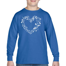 Load image into Gallery viewer, Sheet Music Heart - Boy's Word Art Long Sleeve T-Shirt