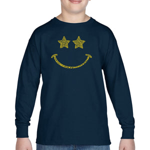 Rockstar Smiley  - Boy's Word Art Long Sleeve