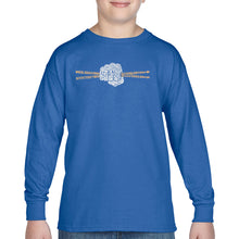 Load image into Gallery viewer, Drum Sticks - Boy's Word Art Long Sleeve T-Shirt