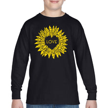 Load image into Gallery viewer, Sunflower Love - Boy's Word Art Long Sleeve T-Shirt