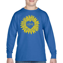 Load image into Gallery viewer, Sunflower Love - Boy's Word Art Long Sleeve T-Shirt