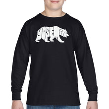 Load image into Gallery viewer, Yosemite Bear - Boy's Word Art Long Sleeve T-Shirt