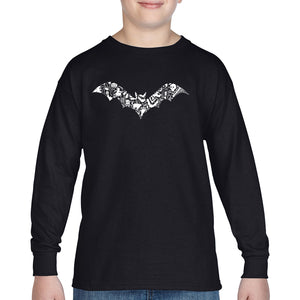 Halloween Bat - Boy's Word Art Long Sleeve T-Shirt