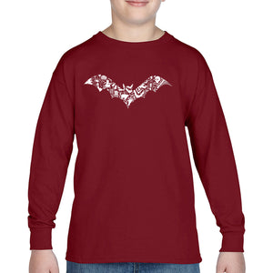 Halloween Bat - Boy's Word Art Long Sleeve T-Shirt