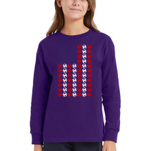 Load image into Gallery viewer, Soccer Flag - Girl's Word Art Long Sleeve T-Shirt