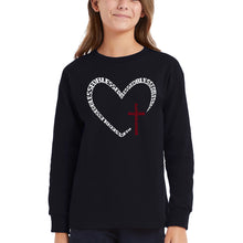 Load image into Gallery viewer, Blessed Heart - Girl's Word Art Long Sleeve T-Shirt
