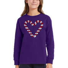 Load image into Gallery viewer, Candy Canes - Girl's Word Art Long Sleeve T-Shirt