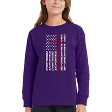 Load image into Gallery viewer, Cross Flag - Girl&#39;s Word Art Long Sleeve T-Shirt
