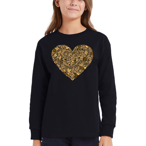 Fall Vibes  - Girl's Word Art Long Sleeve T-Shirt