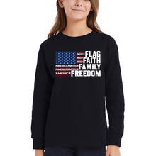 Load image into Gallery viewer, Faith Flag - Girl's Word Art Long Sleeve T-Shirt