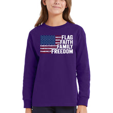 Load image into Gallery viewer, Faith Flag - Girl's Word Art Long Sleeve T-Shirt