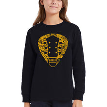 Load image into Gallery viewer, Guitar Pick Genres - Girl's Word Art Long Sleeve T-Shirt