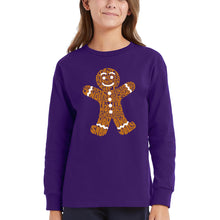 Load image into Gallery viewer, Gingerbread - Girl's Word Art Long Sleeve T-Shirt