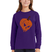 Load image into Gallery viewer, Evil Pumpkin - Girl's Word Art Long Sleeve T-Shirt