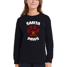 Load image into Gallery viewer, Santa Paws - Girl's Word Art Long Sleeve T-Shirt