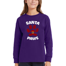 Load image into Gallery viewer, Santa Paws - Girl's Word Art Long Sleeve T-Shirt